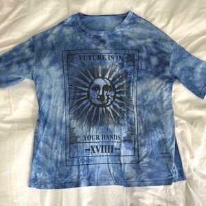 Witchy tarot card Blue Tie-Dye T-Shirt: future is in your hands